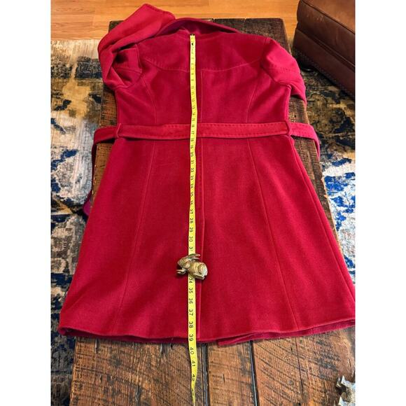 Ellen Tracy Long Button Down Belted Peacoat Trenchcoat Wool/Angora blend Size 12 - Picture 13 of 15